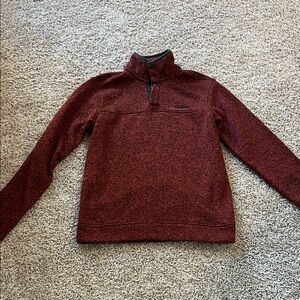 Eddie Bauer Men's Heathered Burnt Orange Zip-Up Sweatshirt